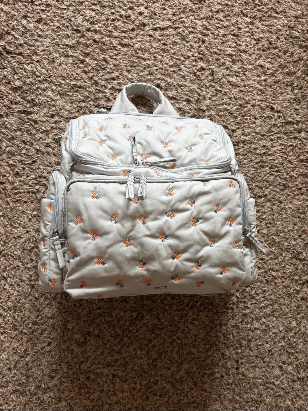 Caraa Diaper Bag in Organic Embroidered Cotton - FIRM PRICE